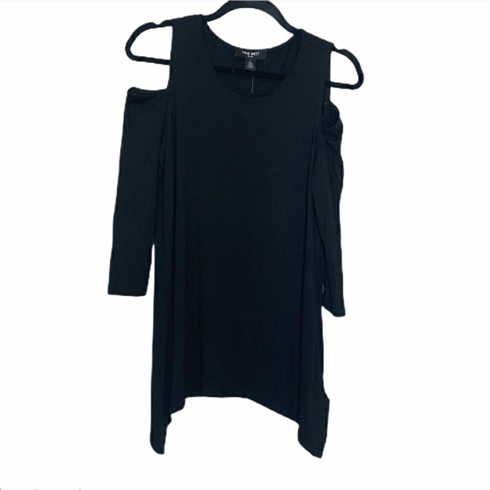 Nine West black cold shoulder long sleeve size s